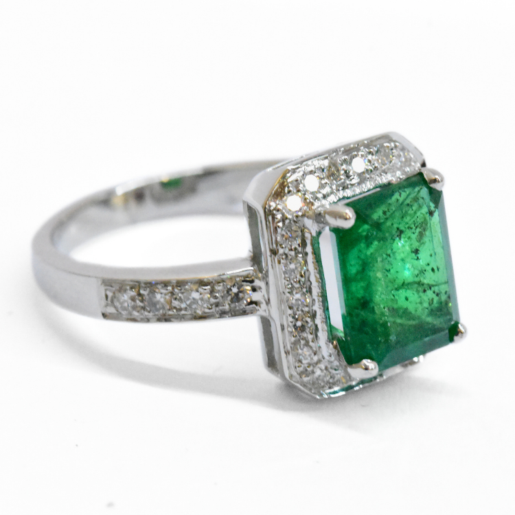 Picture of Emerald and Diamond Ring